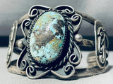 Super Rare Mine!! Vintage Native American Navajo Turquoise Sterling Silver Bracelet Cuff-Nativo Arts