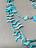 One Of The Best Ever Vintage Navajo Fetish Bird Turquoise Necklace-Nativo Arts