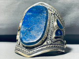 One Of The Best Vintage Denim Lapis Sterling Silver Bracelet Cuff-Nativo Arts
