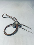 Extremely Detailed Vintage Native American Navajo Turquois Ehorse Sterling Silver Bolo Tie-Nativo Arts