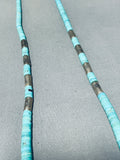 Native American Stunning Vintage Santo Domingo Turquoise Sterling Silver Necklace-Nativo Arts