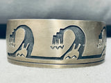Coolest Wave Vintage Native American Navajo Sterling Silver Bracelet Cuff-Nativo Arts
