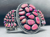 The Most Unique Vintage Native American Navajo Pink Opal Sterling Silver Bracelet-Nativo Arts