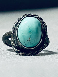 Early Old Vintage Navajo Turquoise Sterling Silver Native American Ring-Nativo Arts