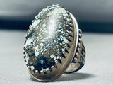 One Of The Best Vintage Native American Navajo Spiderweb Turquoise Sterling Silver Ring-Nativo Arts
