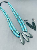 Native American Most Unique Vintage Santo Domingo Turquoise Lapis Inlay Sterling Silver Necklace-Nativo Arts