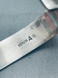 6.5 Inch Wrist Important Vintage Native American Navajo Abraham Begay Sterling Silver Bracelet-Nativo Arts