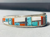 6-1/2' Wrist Important Vintage Native American Navajo Lone Turquoise Sterling Silver Bracelet-Nativo Arts