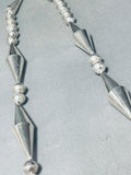 Gasp! Very Unique Cone Vintage Native American Navajo Sterling Silver Necklace Old-Nativo Arts