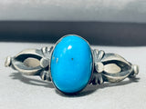 Vibrant Native American Navajo Blue Turquoise Dome Sterling Silver Bracelet-Nativo Arts