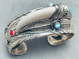 Most Unique White Bear Vintage Navajo Sterling Silver Bracelet-Nativo Arts