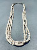 Native American Beautiful Vintage Santo Domingo 3-strand Shell Sterling Silver Necklace-Nativo Arts