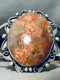 Jupiter Agate!! Vintage Native American Navajo Sterling Silver Bracelet Old-Nativo Arts