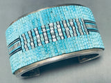 One Of The Most Intricate Southwest Turquoise Inlay Sterling Silver Bracelet-Nativo Arts