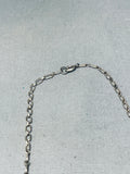 One Of The Coolest Vintage Native American Navajo Turquoise Inlay Sterling Silver Necklace-Nativo Arts