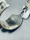 Dry Creek Turquoise!! Vintage Native American Navajo Kokopelli Sterling Silver Bracelet-Nativo Arts