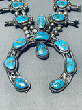 Old Deposit Turquoise Vintage Native American Navajo Sterling Silver Squahs Blossom Necklace-Nativo Arts