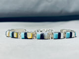 Beautiful Vintage Native American Navajo Blue Gem Turquoise Sterling Silver Bracelet-Nativo Arts