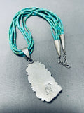 Signed Vintage Native American Navajo Royston Turquoise Sterling Silver Necklace-Nativo Arts