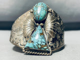 Important John Baca Vintage Native American Navajo Spiderweb Turquoise Sterling Silver Bracelet-Nativo Arts