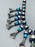 One Of The Best Native American Navajo Turquoise Sterling Silver Squash Necklace-Nativo Arts