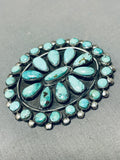 Superb Vintage Native American Navajo Turquoise Sterling Silver Pin-Nativo Arts