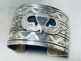 Us Army Airborne Vintage Native American Navajo Very Rare Sterling Silver Bracelet Cuff-Nativo Arts
