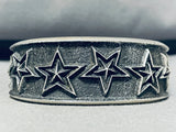 Aaron Andersen Native American Navajo Sterling Silver Star Bracelet-Nativo Arts