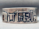 Important Clare Leee Vintage Native American Navajo Sterling Silver Hogan Bracelet-Nativo Arts