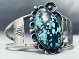 Domed Spiderweb Turquoise Vintage Native American Navajo Sterling Silver Bracelet-Nativo Arts