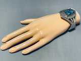 Woah!!! Godber Turquoise Vintage Native American Navajo Sterling Silver Bracelet-Nativo Arts