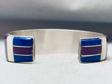 Mosaic Wall Vintage Navajo Turquoise Inlay Sterling Silver Bracelet-Nativo Arts