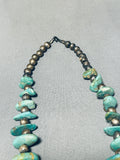 Chunky Older Vintage Native American Navajo Royston Turquoise Sterling Silver Necklace-Nativo Arts