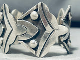 Crazy Silver Work!! Vintage Southwest Sterling Silver Clasp Bracelet-Nativo Arts