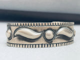 Hand Tooled Vintage Native American Navajo Repoussed Sterling Silver Bracelet-Nativo Arts