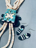 Native American The Best Vintage Santo Domingo Warren Nieto Turquoise Inlay Necklace