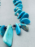 Rare Tabbed Turquoise Vintage Native American Navajo Sterling Silver Heishi Necklace Old-Nativo Arts