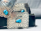 322 Gram Signed Vintage Native American Navajo Turquoise Sterling Silver Concho Belt-Nativo Arts