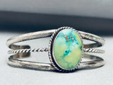 Beautiful Vintage Native American Navajo Green Turquoise Sterling Silver Bracelet-Nativo Arts