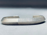 Expert Segmented Vintage Native American Navajo Sterling Silver Channcel Bracelet-Nativo Arts