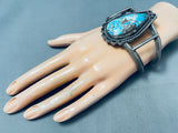 One Of The Best Vintage Native American Navajo Gilbert Turquoise Sterling Silver Bracelet