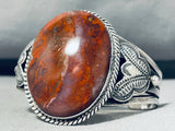 Mars Agate Vintage Native American Navajo Sterling Silver Bracelet Old-Nativo Arts