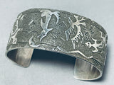 Fascinating Signed Native American Navajo Sterling Silver Multi Animal Storyteller Bracelet-Nativo Arts