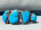 Captivating Vintage Native American Navajo Bisbee Turquoise Sterling Silver Bracelet-Nativo Arts