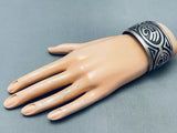 Huge Vintage Hopi Sterling Silver Heavy Bracelet Cuff-Nativo Arts
