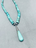 Very Unique Teardrop Turquoise Vintage Native American Navajo Heishi Necklace Old-Nativo Arts