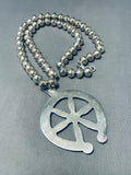 Marvelous Native American Navajo Handcarved Sterling Silver Massive Naja Necklace-Nativo Arts