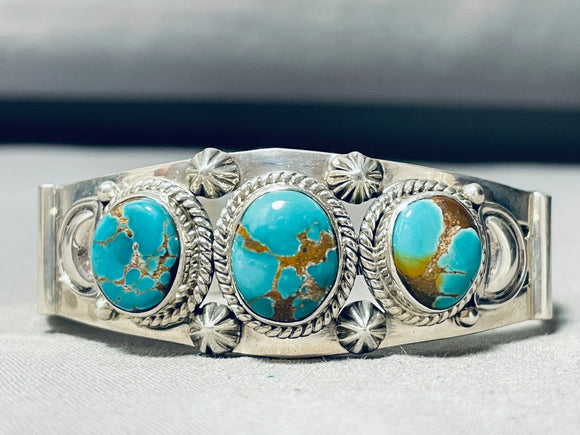 Mind Blowing Vintage Native American Navajo Royston Turquoise Sterling Silver Bracelet-Nativo Arts