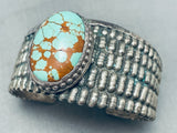 Native American Anthony Lovato Vintage Santo Domingo Turquoise Sterling Silver Bracelet-Nativo Arts