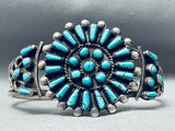 Rare Vintage Native American Zuni Teardrop Cluster Turquoise Sterling Silver Bracelet-Nativo Arts